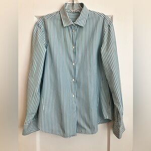Loro Piana Blue and White Striped Dress Shirt